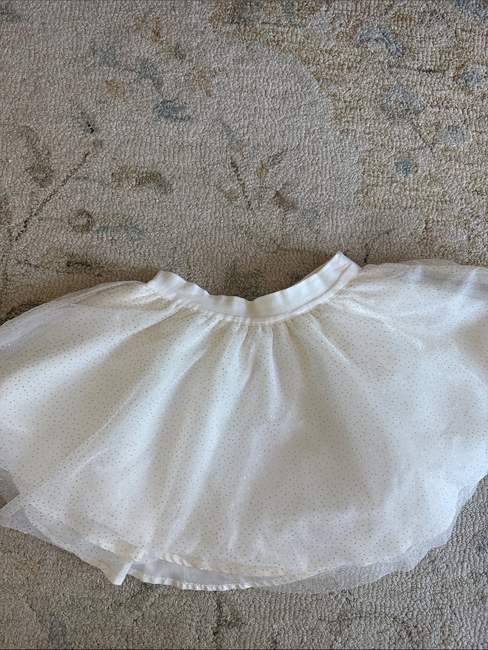 Janie and Jack White Sparkle Dot Tulle Skirt